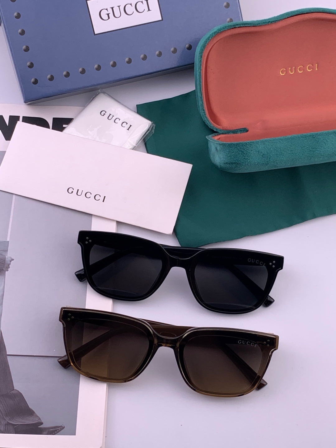 Gucci G6761 Polarized Square Black Lens Sunglasses for Men & Women - detail image 6