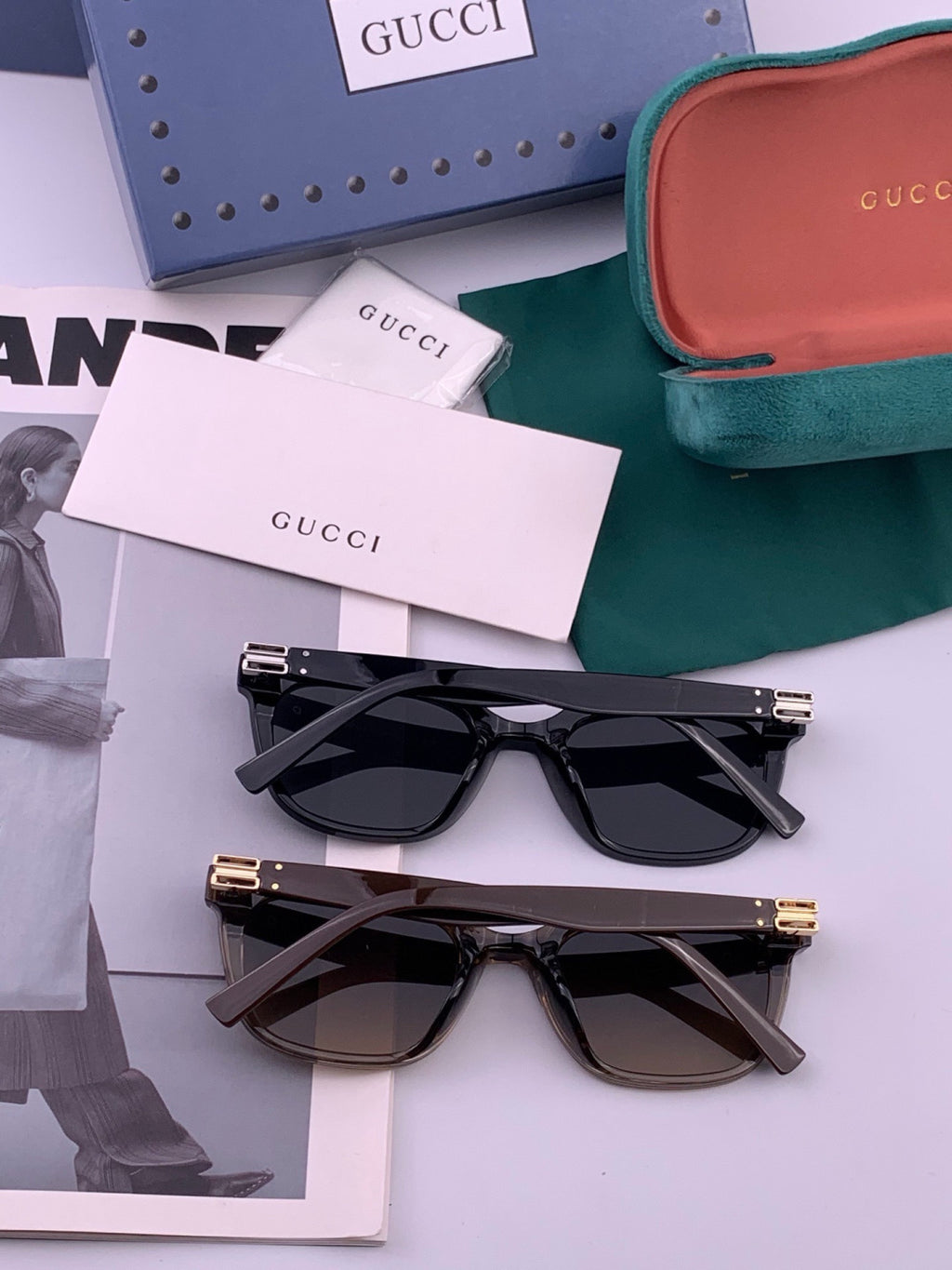 Gucci G6761 Polarized Square Black Lens Sunglasses for Men & Women - detail image 5