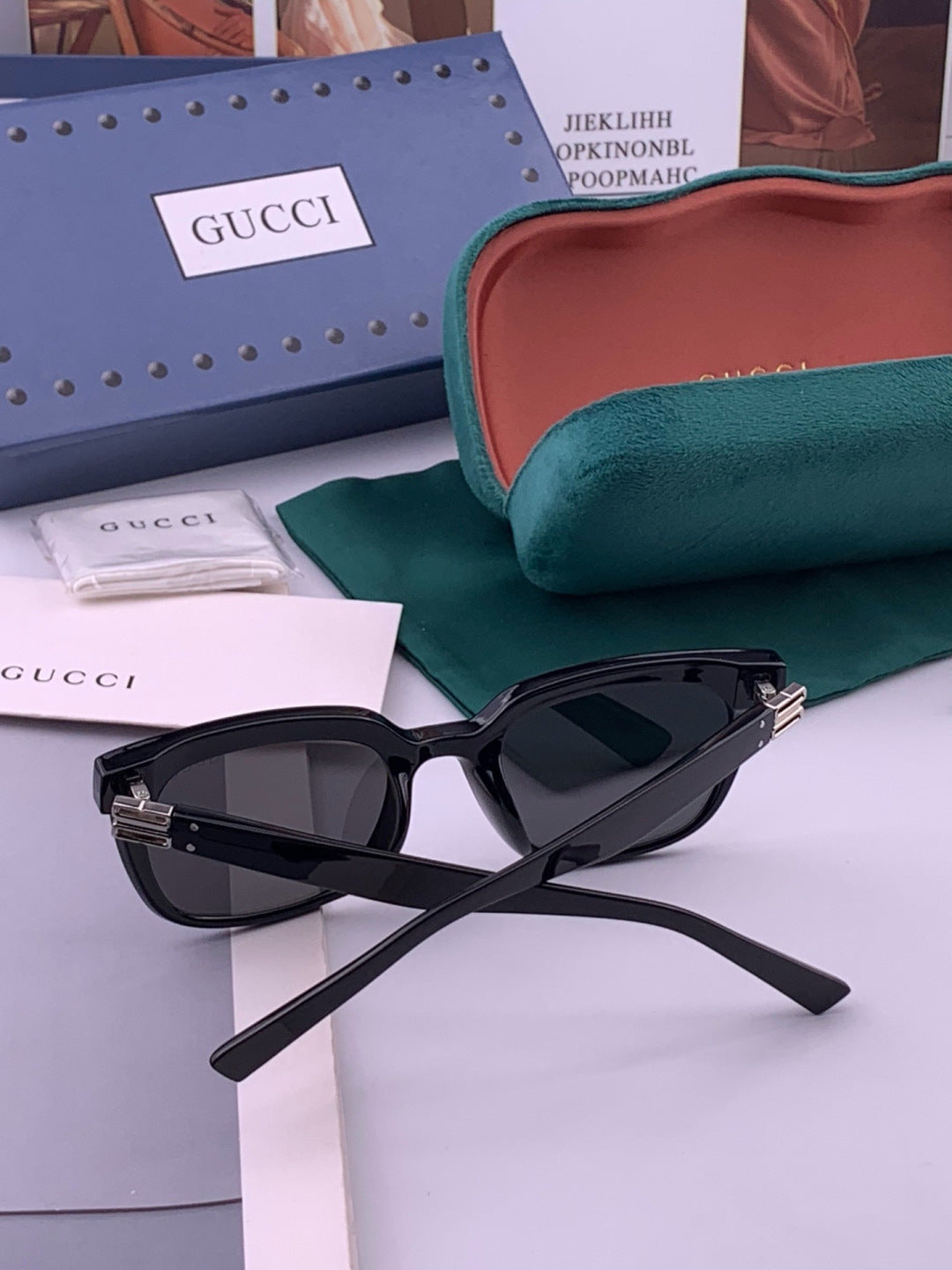 Gucci G6761 Polarized Square Pink Lens Sunglasses for Men & Women - detail image 6