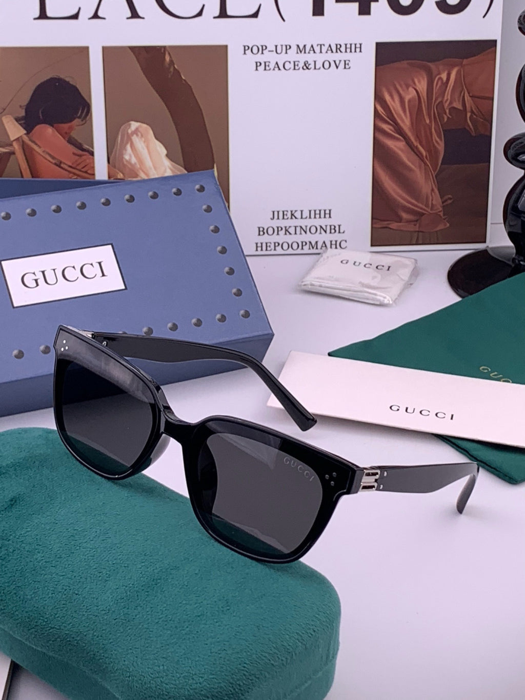 Gucci G6761 Polarized Square Pink Lens Sunglasses for Men & Women - detail image 2