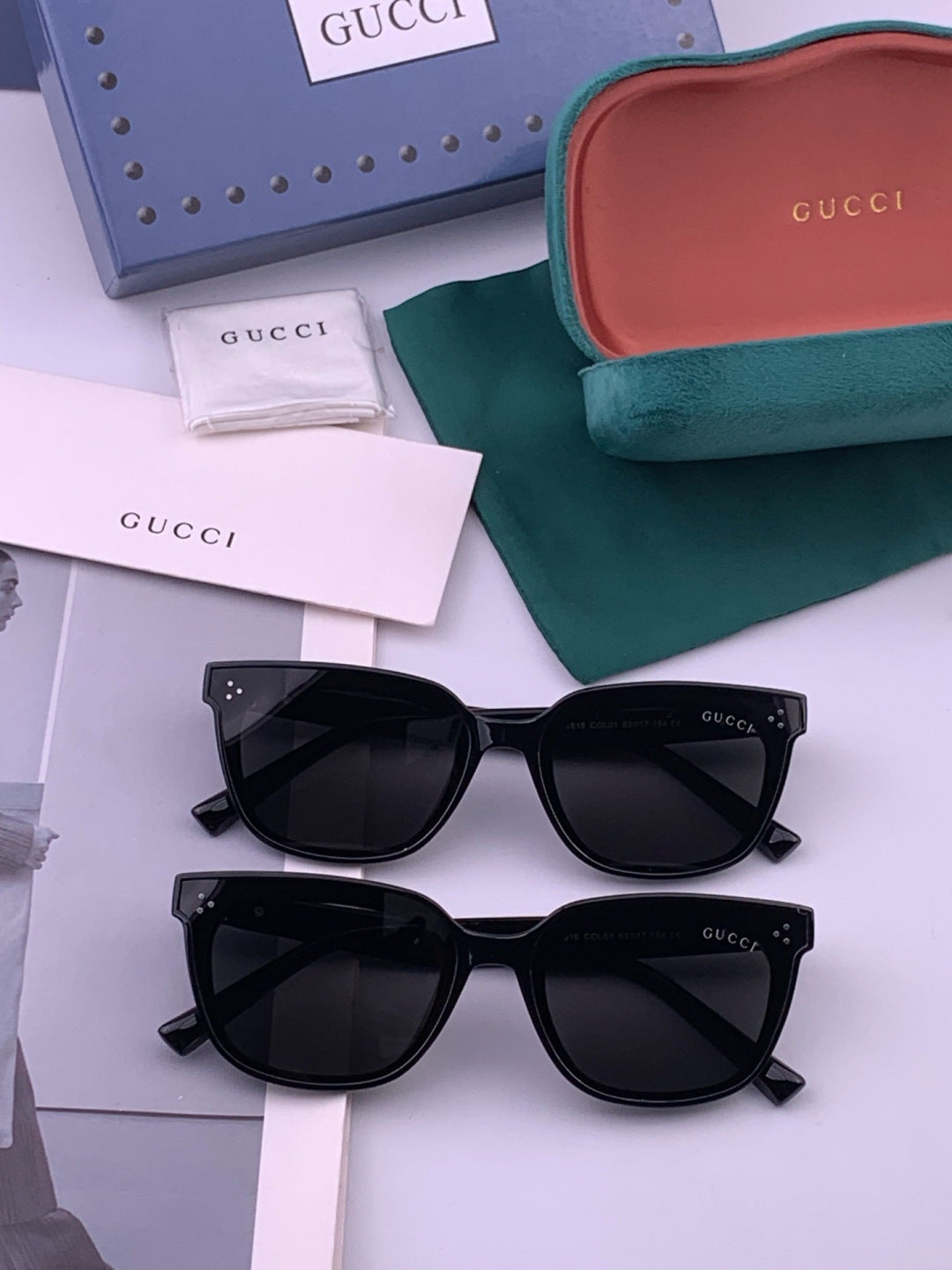 Gucci G6761 Polarized Square Pink Lens Sunglasses for Men & Women - detail image 7