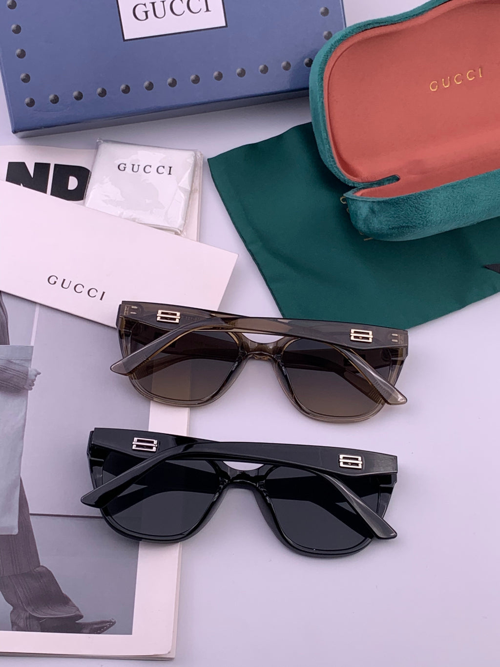 Gucci G9761 Polarized Square Black Lens Sunglasses for Men & Women - detail image 4