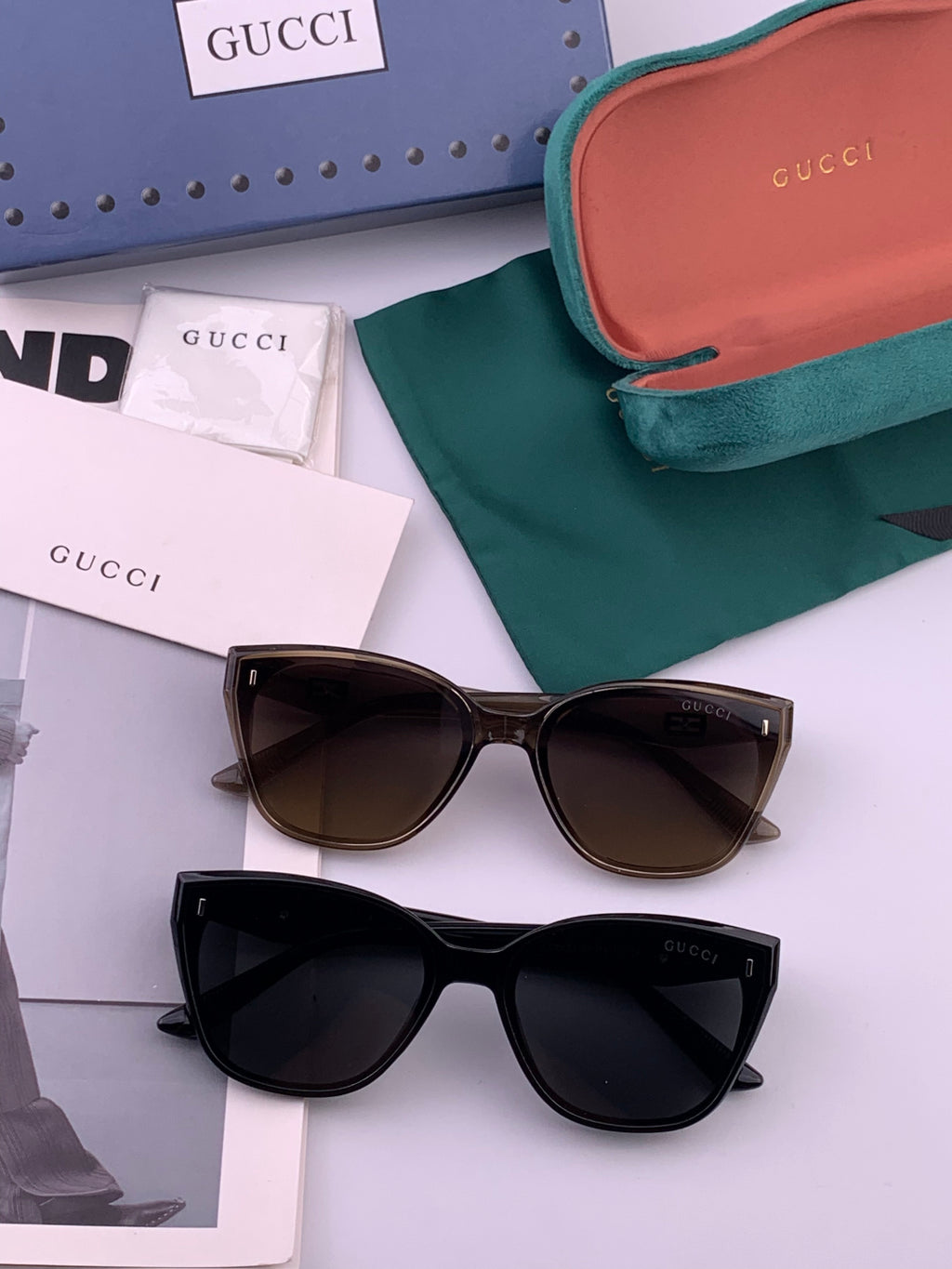 Gucci G9761 Polarized Square Black Lens Sunglasses for Men & Women - detail image 5