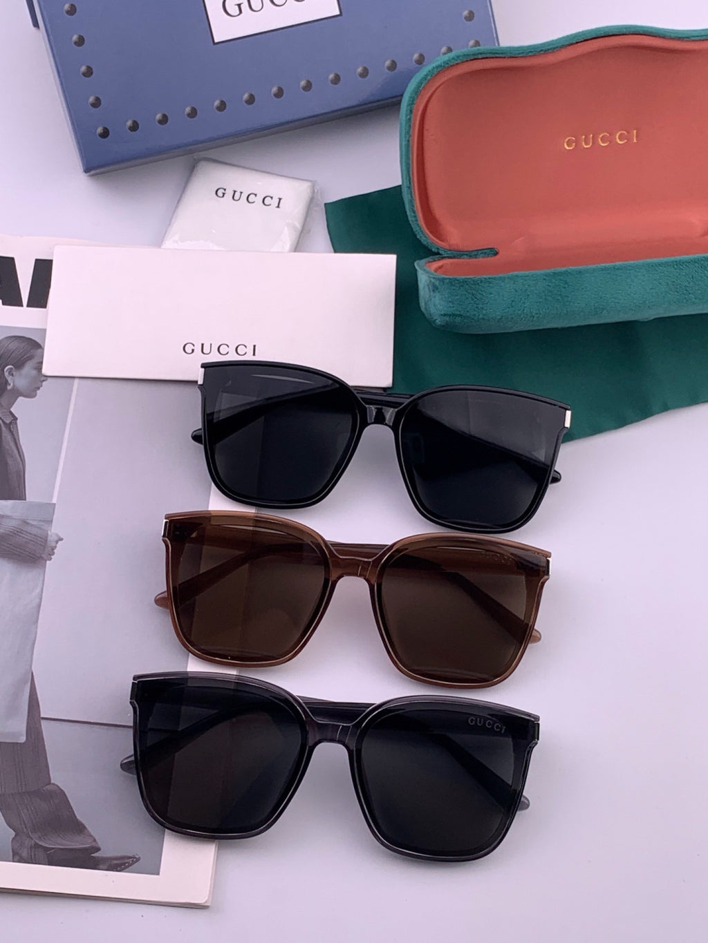 Gucci G9940 Polarized Square Black Lens Sunglasses for Men & Women - detail image 7
