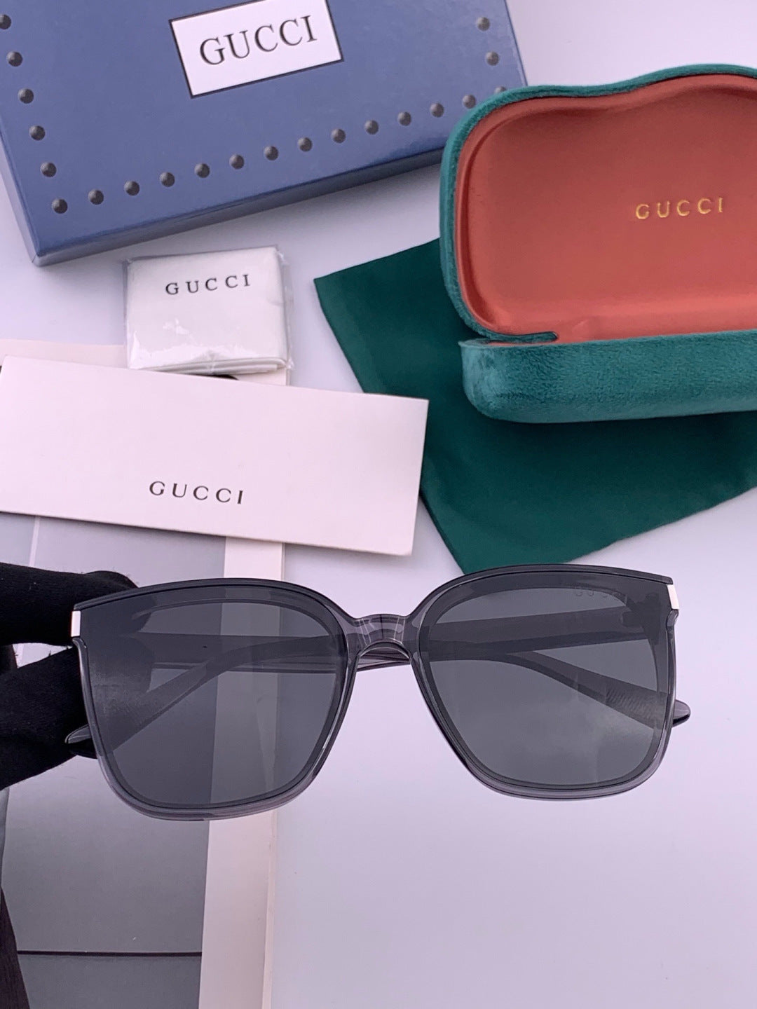Gucci G9940 Polarized Square Black Lens Sunglasses for Men & Women