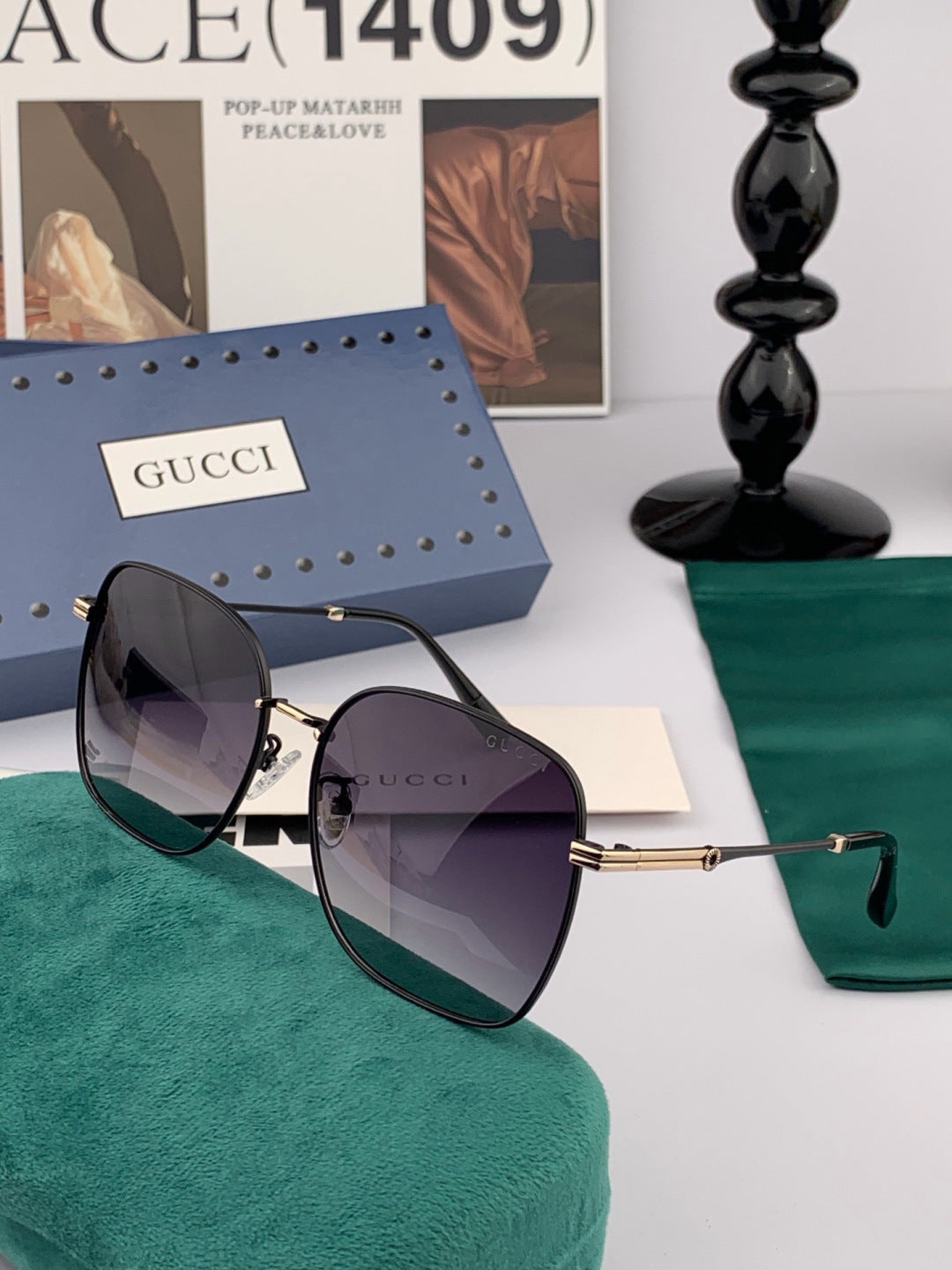 Gucci G2322 Polarized Round Red Lens Sunglasses for Men & Women - 493392 - detail image 4