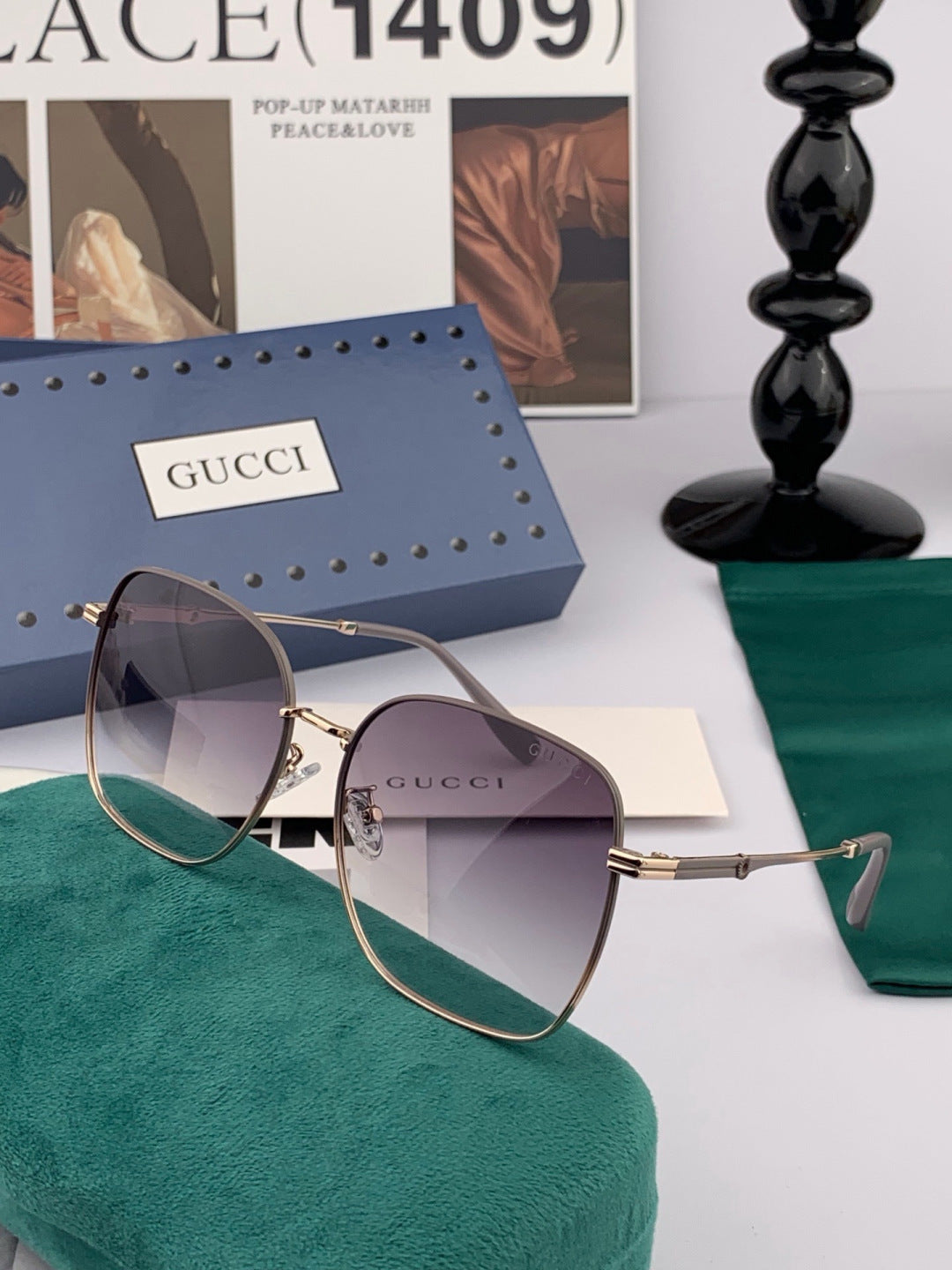 Gucci G2322 Polarized Round Red Lens Sunglasses for Men & Women - 493392 - detail image 2