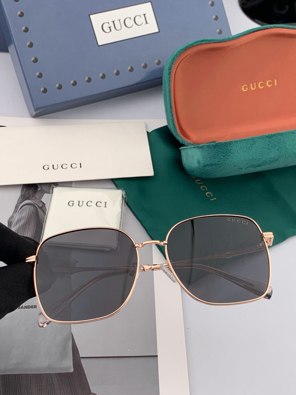 Gucci G2322 Polarized Round Red Lens Sunglasses for Men & Women - detail image 3
