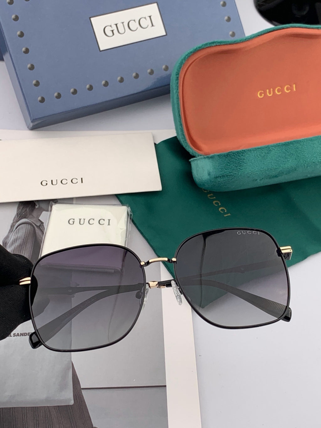 Gucci G2322 Polarized Round Red Lens Sunglasses for Men & Women - detail image 4