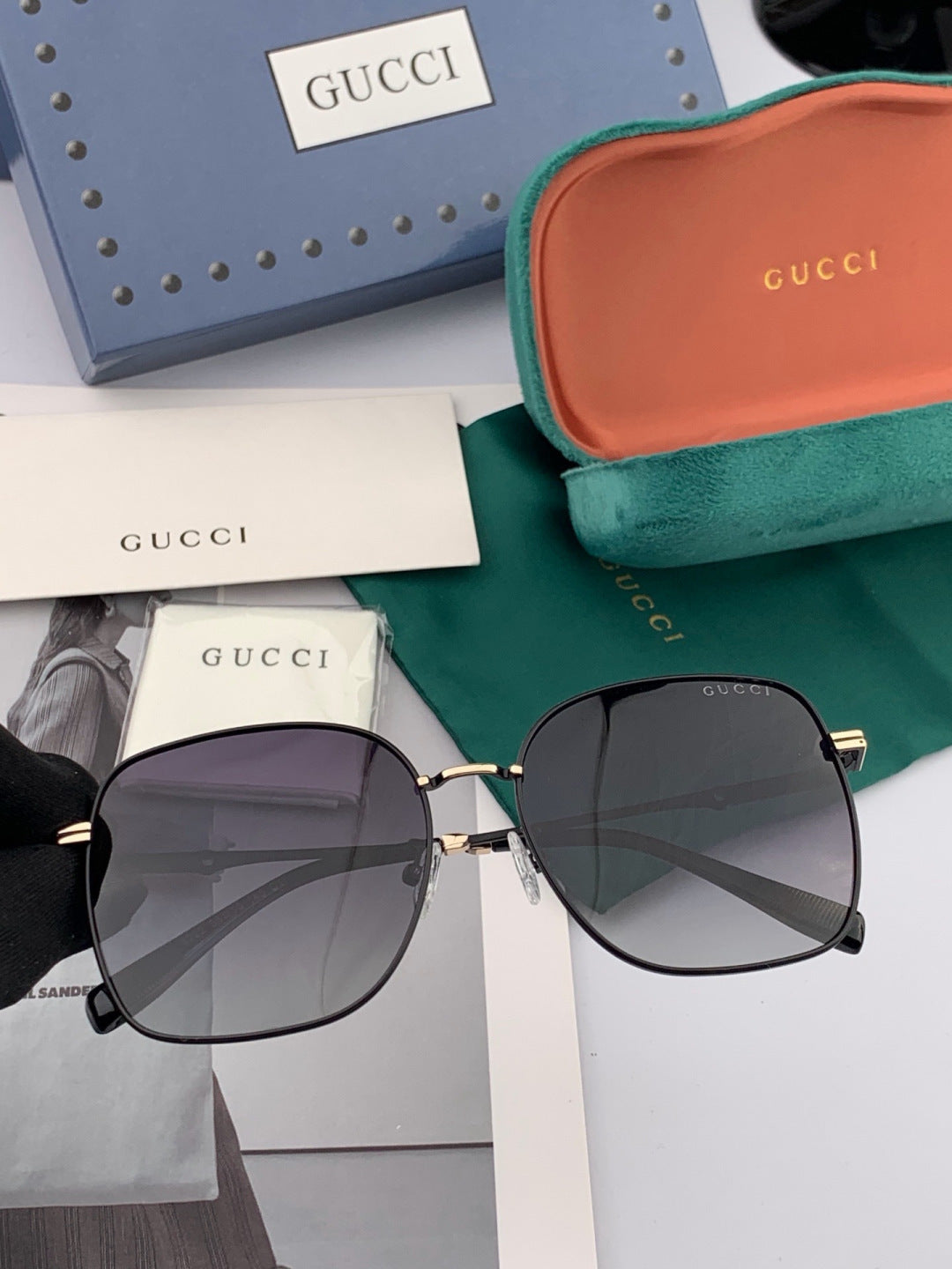 Gucci G2322 Polarized Round Red Lens Sunglasses for Men & Women - detail image 4