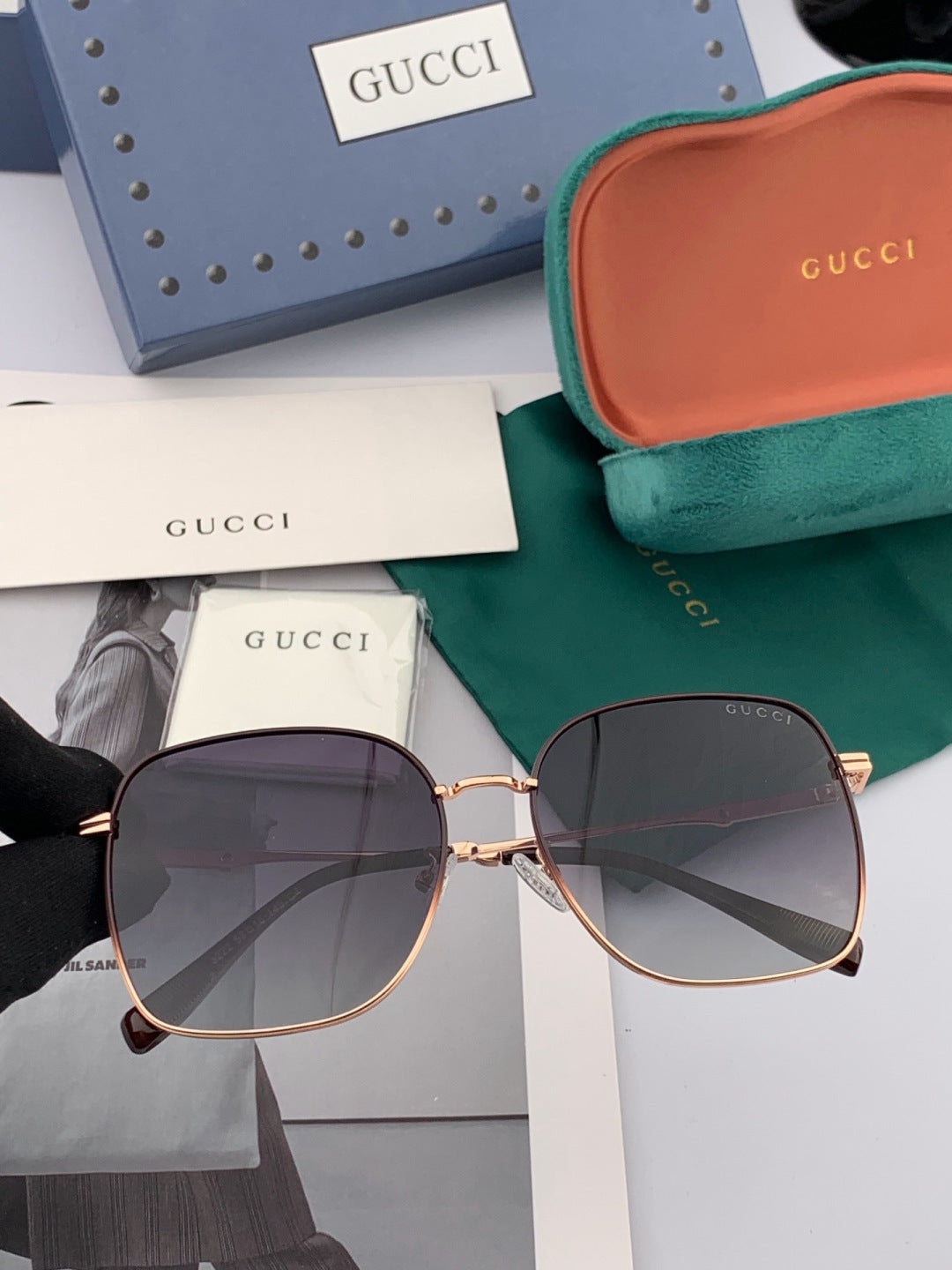 Gucci G2322 Polarized Round Red Lens Sunglasses for Men & Women - detail image 5