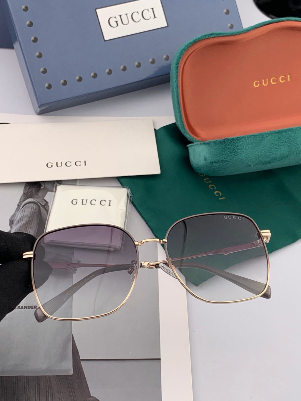 Gucci G2322 Polarized Round Red Lens Sunglasses for Men & Women