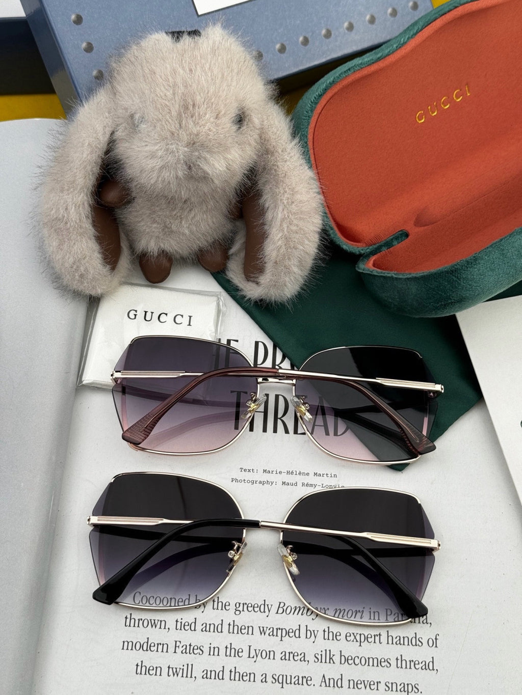 Gucci G1641 Polarized Rimless Gold Lens Sunglasses for Men & Women - detail image 6