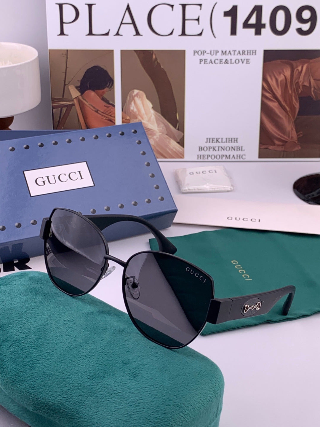 Gucci G1379 Metal Square Gold Lens Sunglasses for Men & Women - 493397 - detail image 2