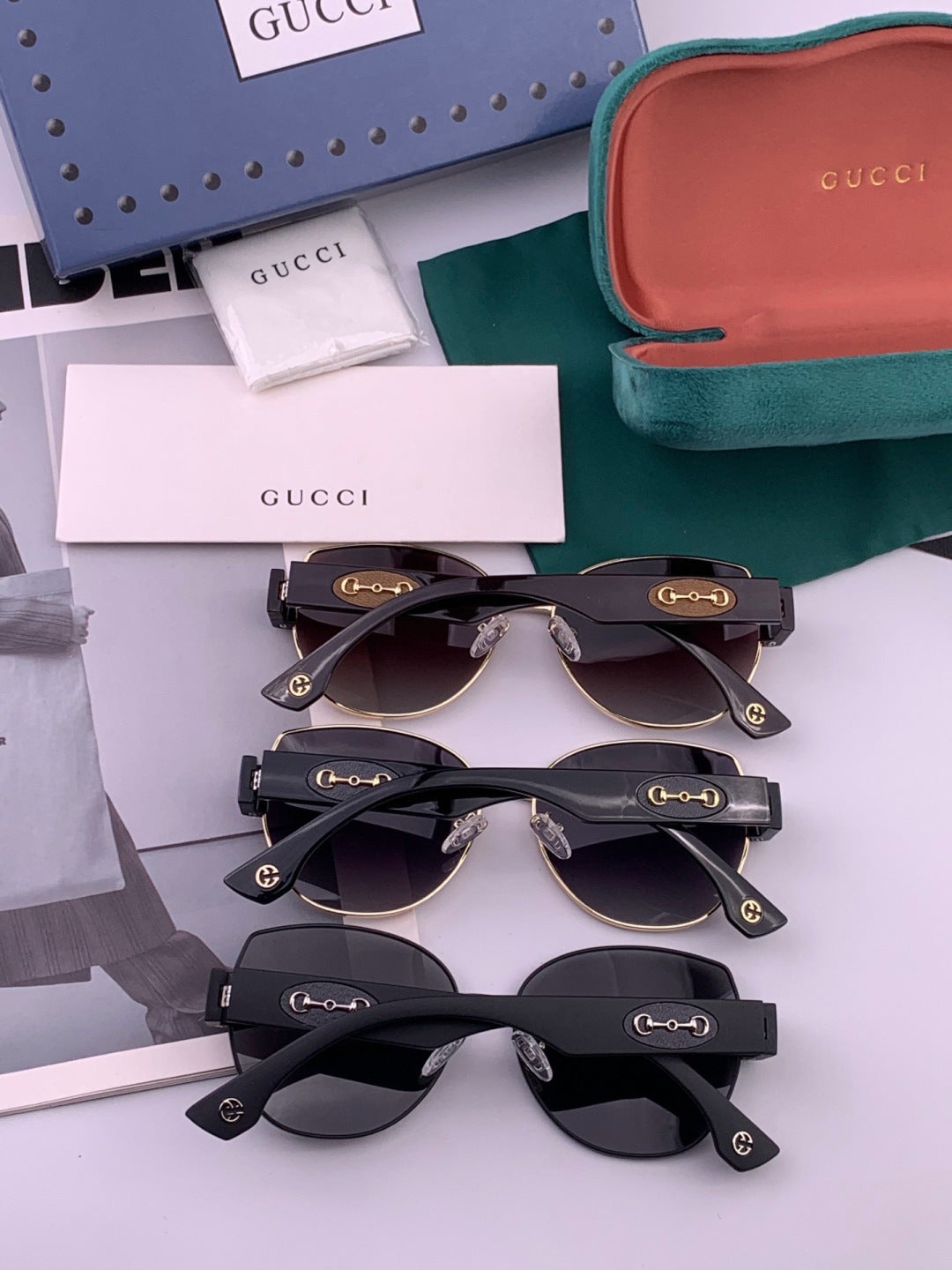 Gucci G1379 Metal Square Gold Lens Sunglasses for Men & Women - 493397 - detail image 6