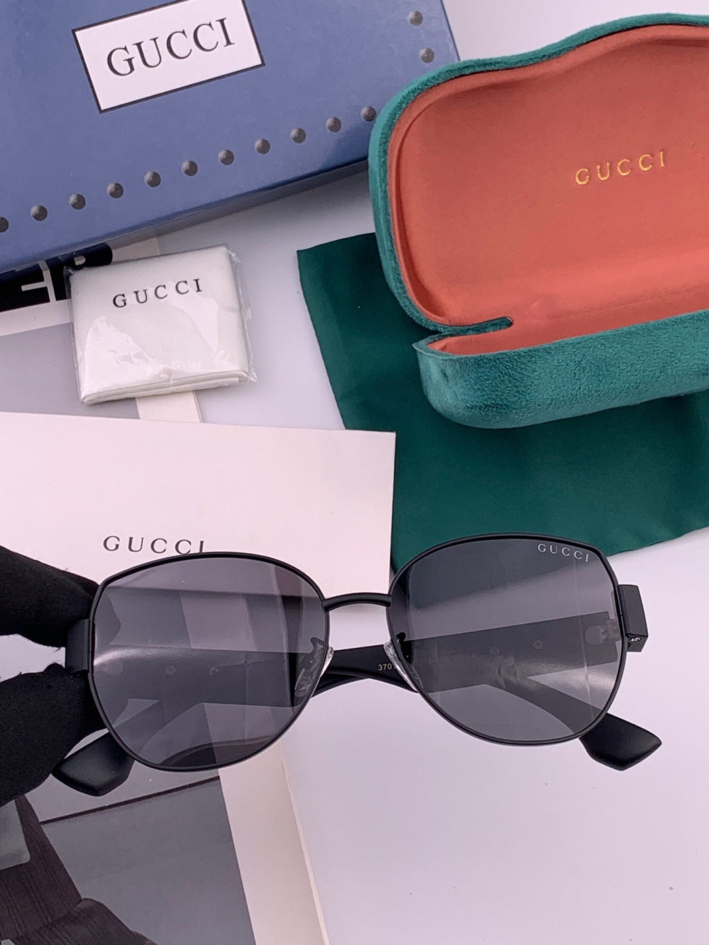 Gucci G1379 Metal Square Gold Lens Sunglasses for Men & Women