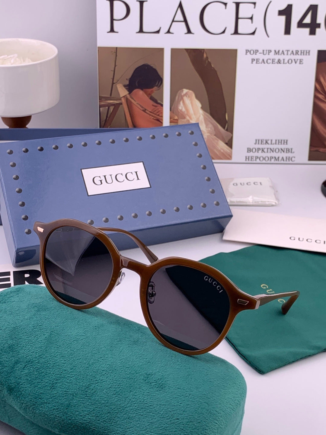 Gucci G7991 Polarized Fashion Gold Lens Sunglasses for Women - detail image 4
