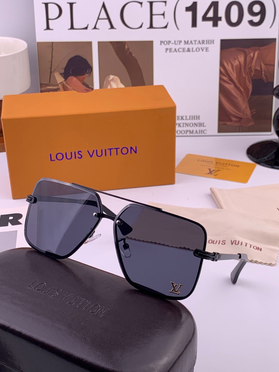 Louis Vuitton L91747 Aviator Orange Lens Sunglasses for Men & Women - 493114 - detail image 3