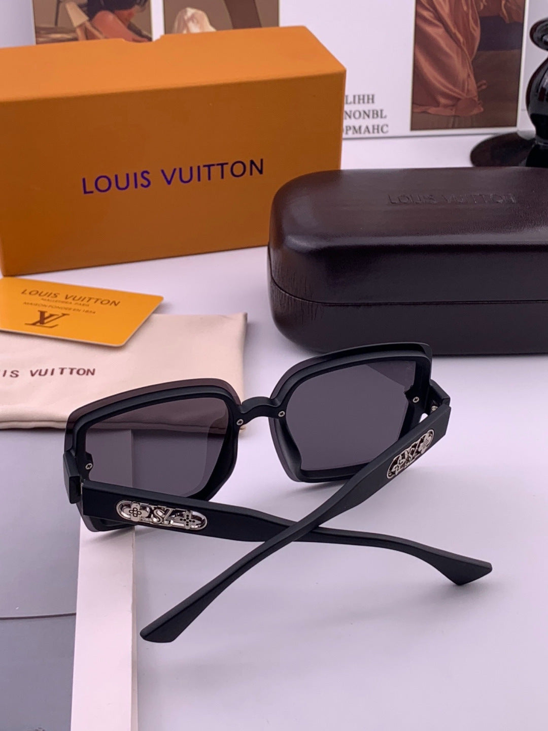Louis Vuitton Polarized Square Brown Lens Sunglasses for Men & Women - detail image 4