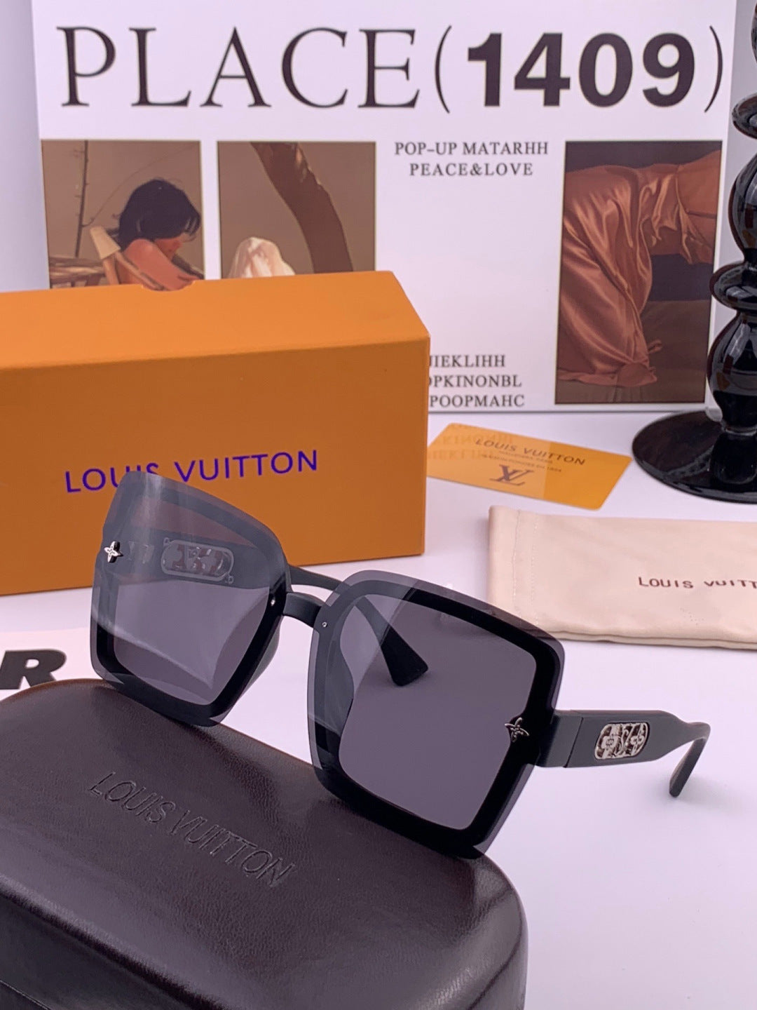 Louis Vuitton Polarized Square Brown Lens Sunglasses for Men & Women - detail image 2