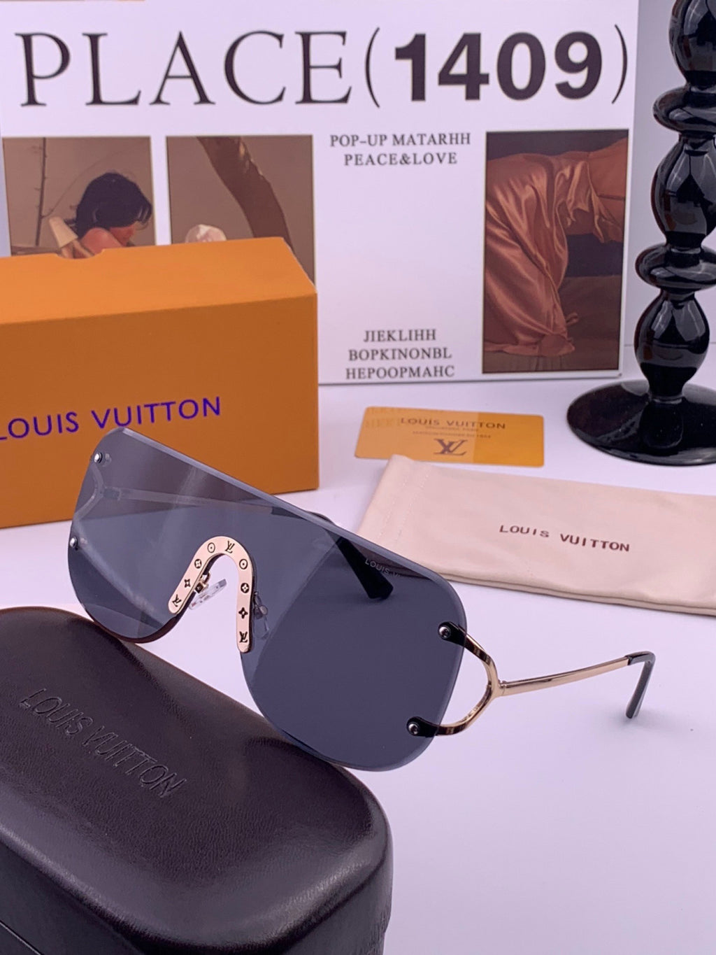 Louis Vuitton L61759 Aviator Gold Lens Sunglasses for Men & Women - detail image 3