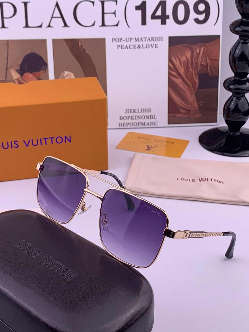Louis Vuitton L3905 Aviator Gray Lens Sunglasses for Men & Women - 493119