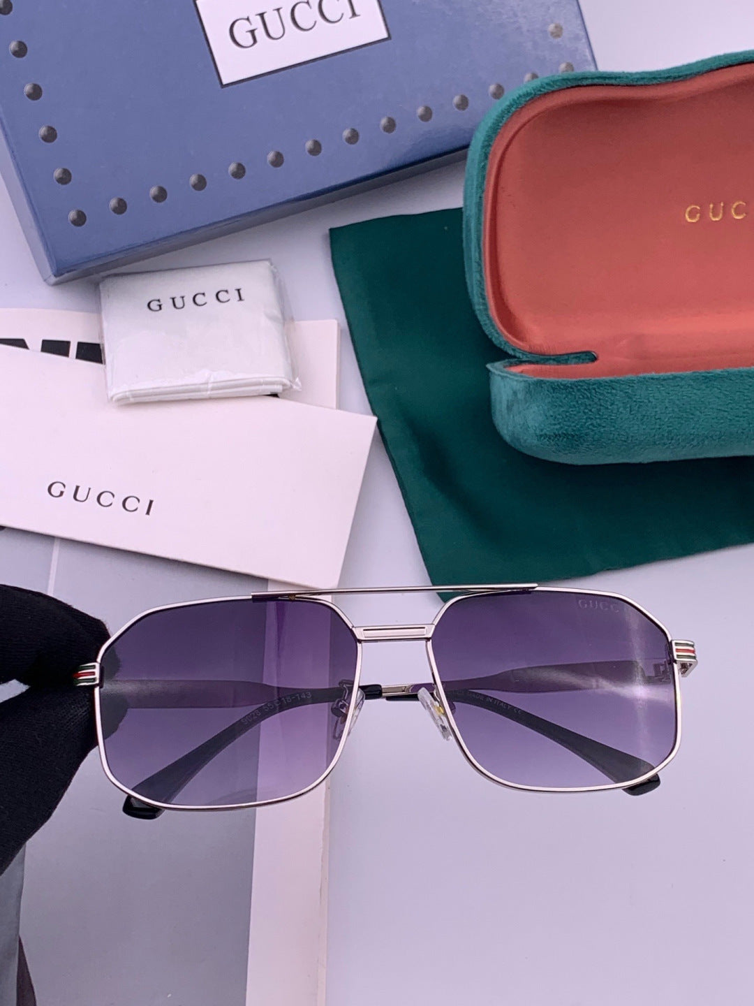 Gucci G8902 Aviator Gold Lens Sunglasses for Men & Women - detail image 3