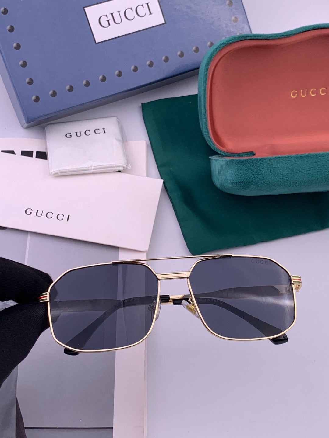Gucci G8902 Aviator Gold Lens Sunglasses for Men & Women - detail image 2