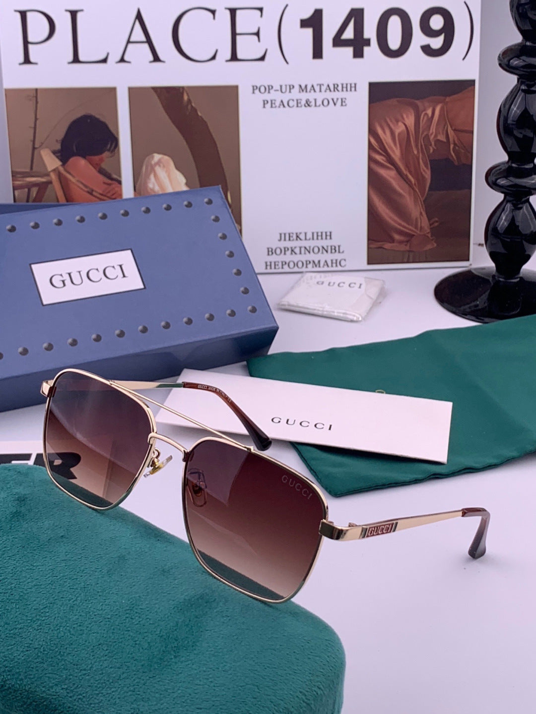 Gucci G1903 Aviator Black Lens Sunglasses for Men & Women - 493404 - detail image 2