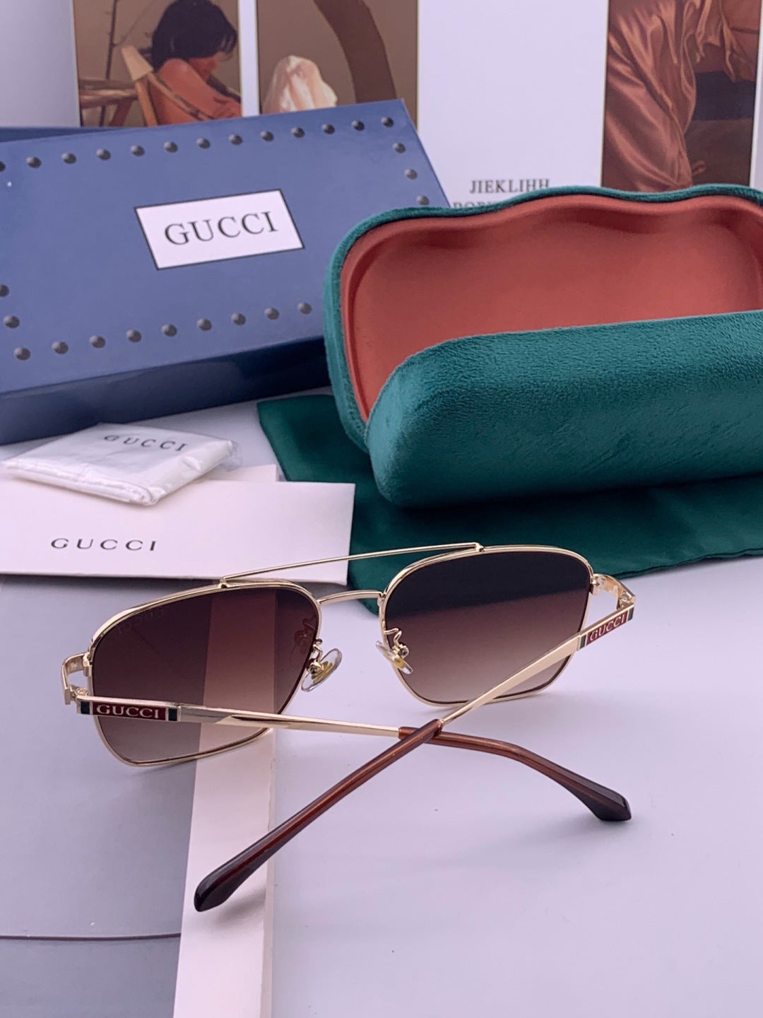 Gucci G1903 Aviator Black Lens Sunglasses for Men & Women - 493404 - detail image 5