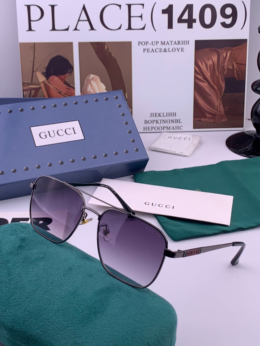 Gucci G1903 Aviator Black Lens Sunglasses for Men & Women - 493404 - detail image 3