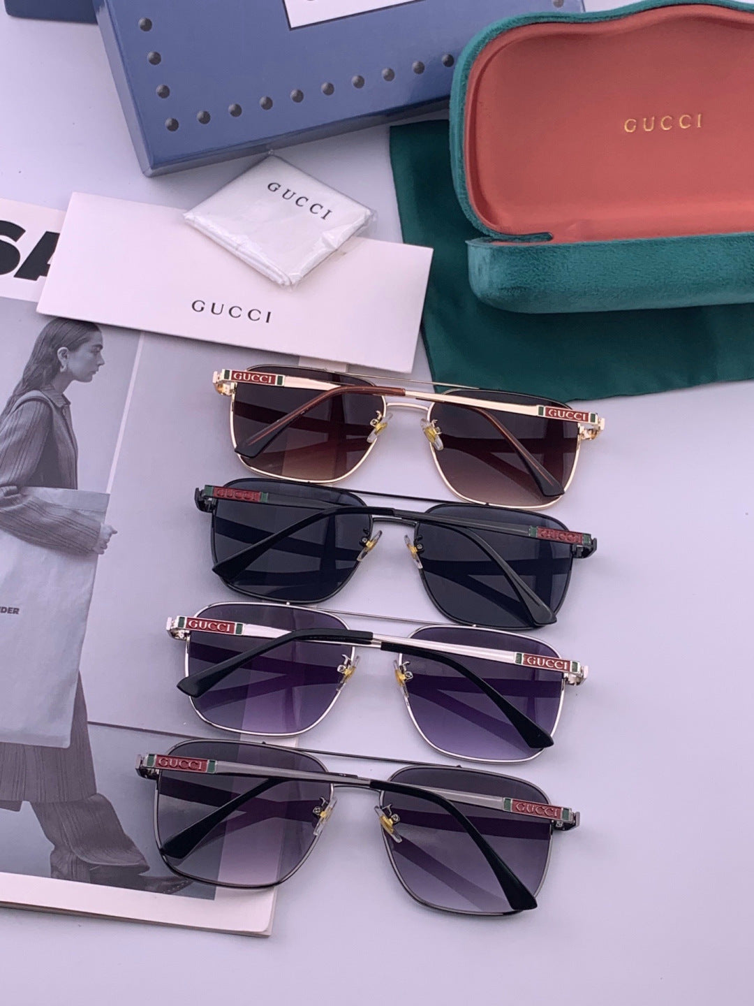Gucci G1903 Aviator Black Lens Sunglasses for Men & Women - 493404 - detail image 6