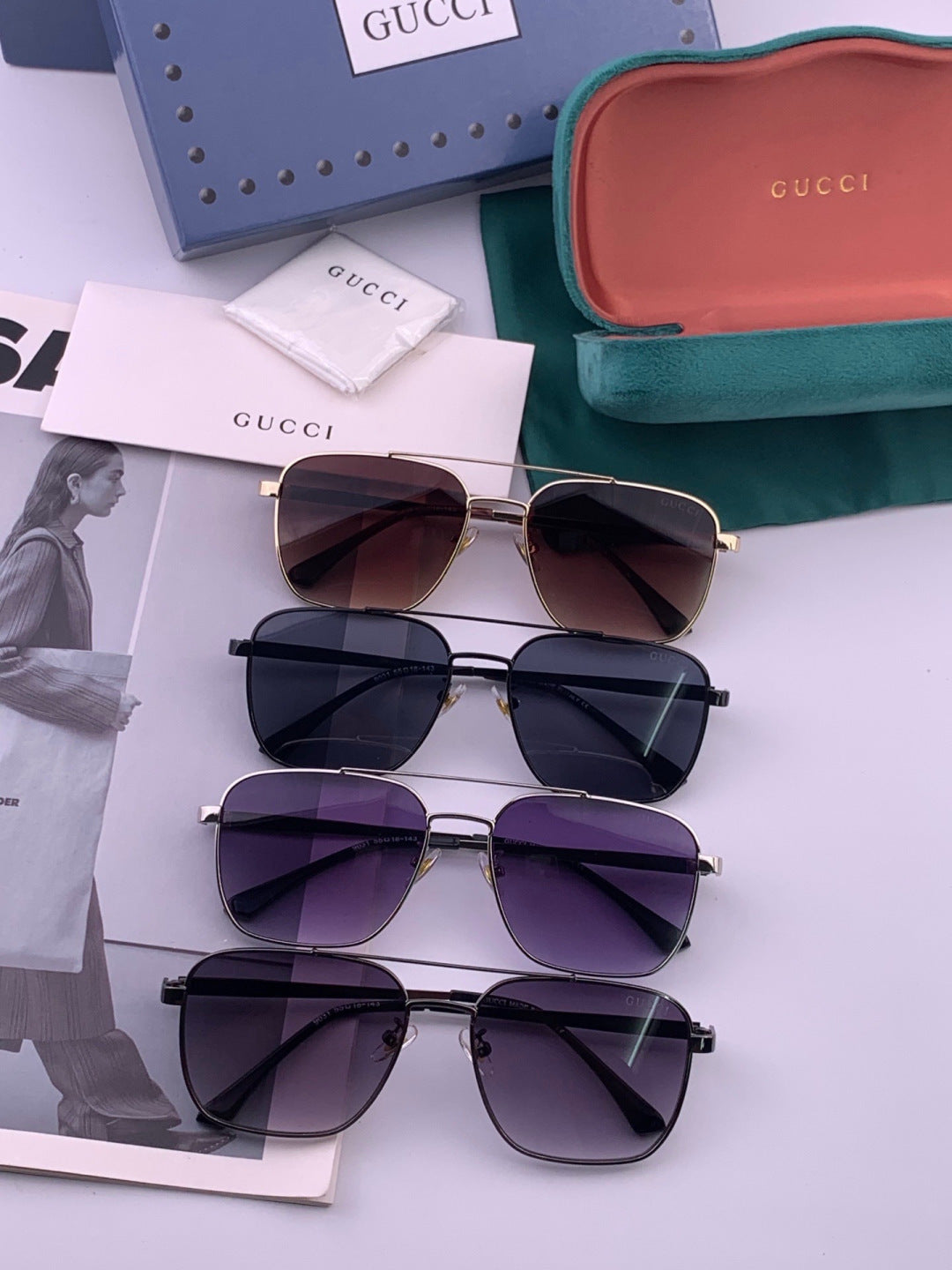Gucci G1903 Aviator Black Lens Sunglasses for Men & Women - 493404 - detail image 7
