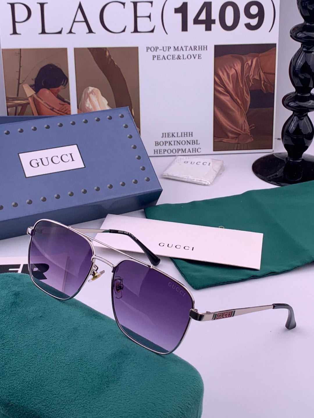 Gucci G1903 Aviator Black Lens Sunglasses for Men & Women - 493404 - detail image 4