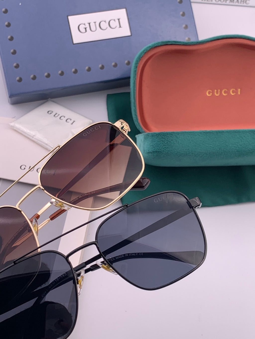 Gucci G1903 Aviator Black Lens Sunglasses for Men & Women - detail image 5