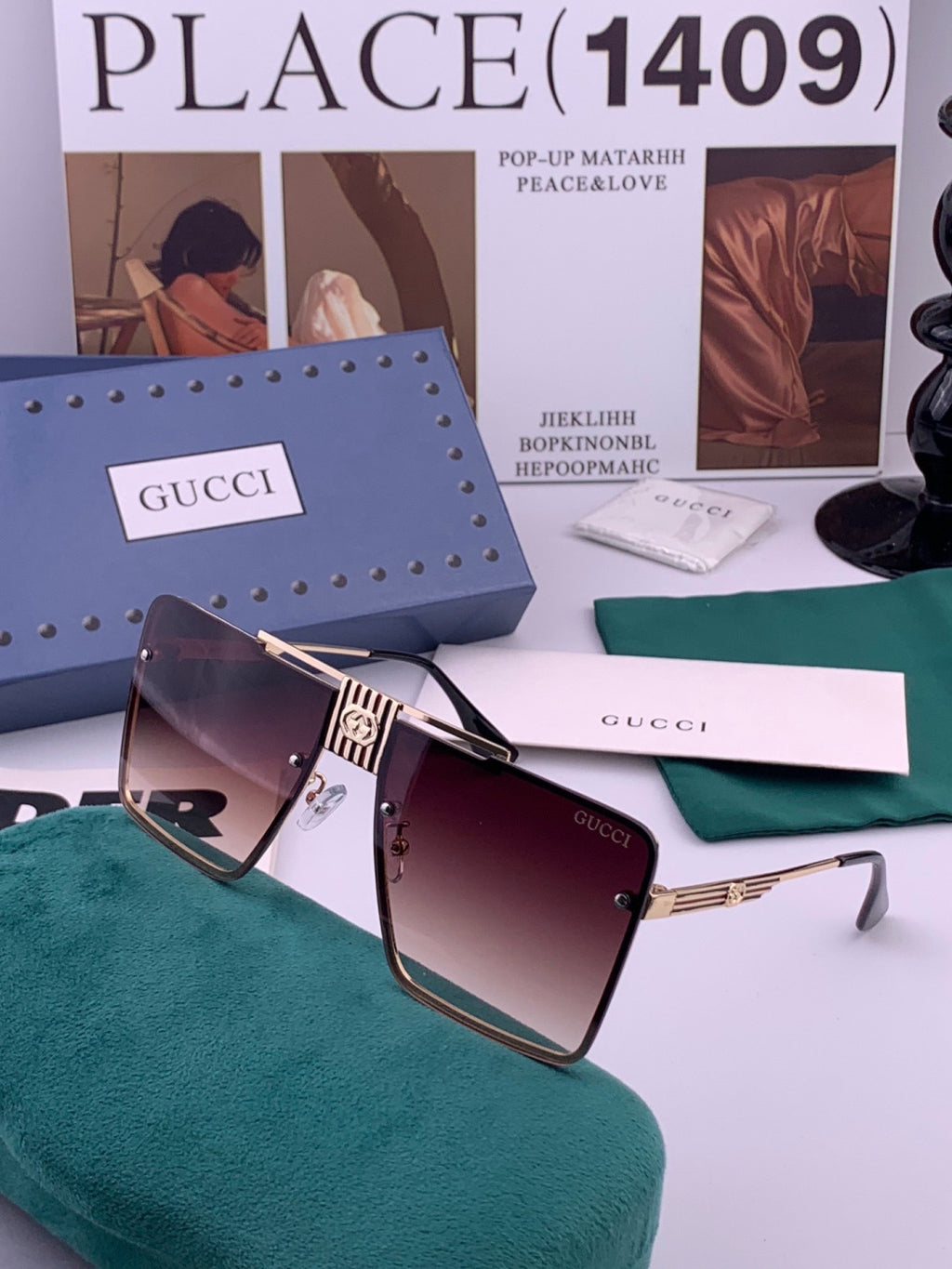 Gucci G71759 Aviator Pink Lens Sunglasses for Men & Women - detail image 6