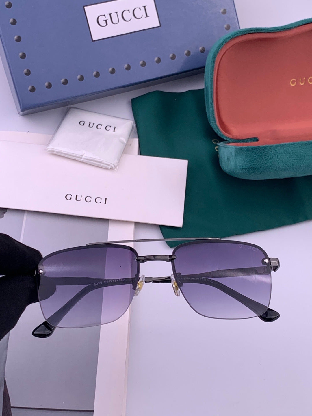 Gucci G8903 Aviator Pink Lens Sunglasses for Men & Women - detail image 3