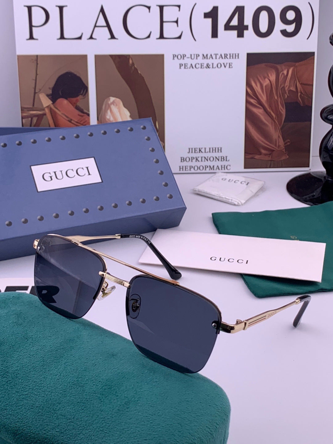 Gucci G8903 Aviator Pink Lens Sunglasses for Men & Women - detail image 5