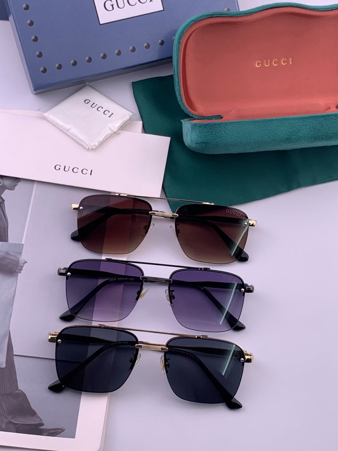 Gucci G8903 Aviator Pink Lens Sunglasses for Men & Women - detail image 7