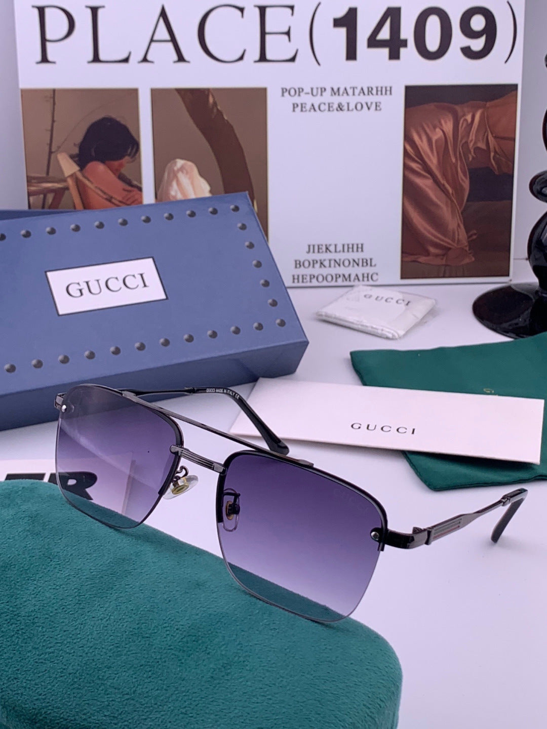 Gucci G8903 Aviator Pink Lens Sunglasses for Men & Women - detail image 4
