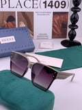 Gucci G7290 Metal Square Red Lens Sunglasses for Men & Women