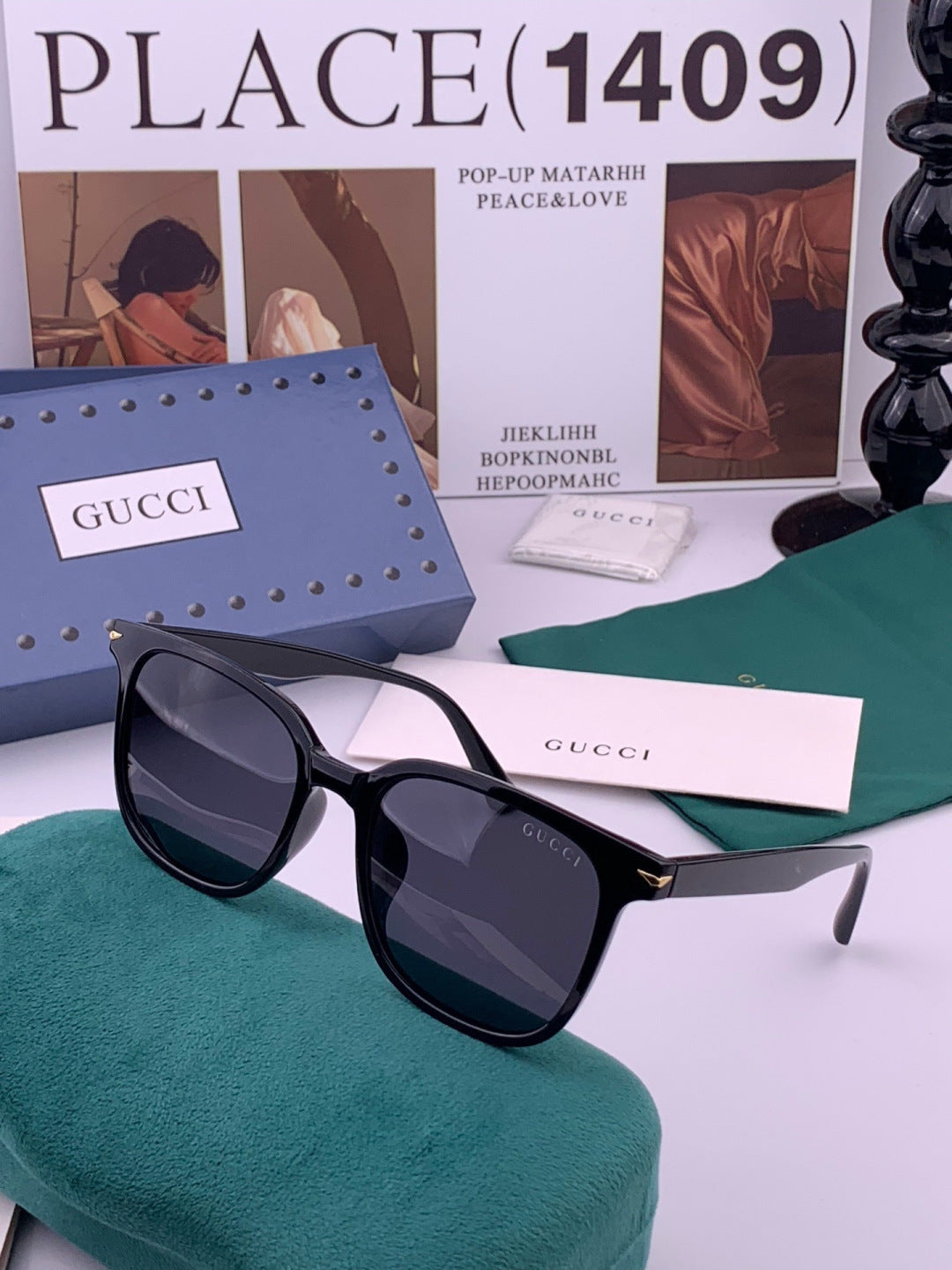Gucci G62040 Polarized Square Black Lens Sunglasses for Men & Women - 493414 - detail image 2
