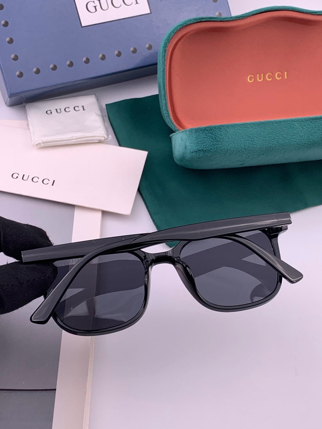 Gucci G62040 Polarized Square Black Lens Sunglasses for Men & Women - 493414 - detail image 7