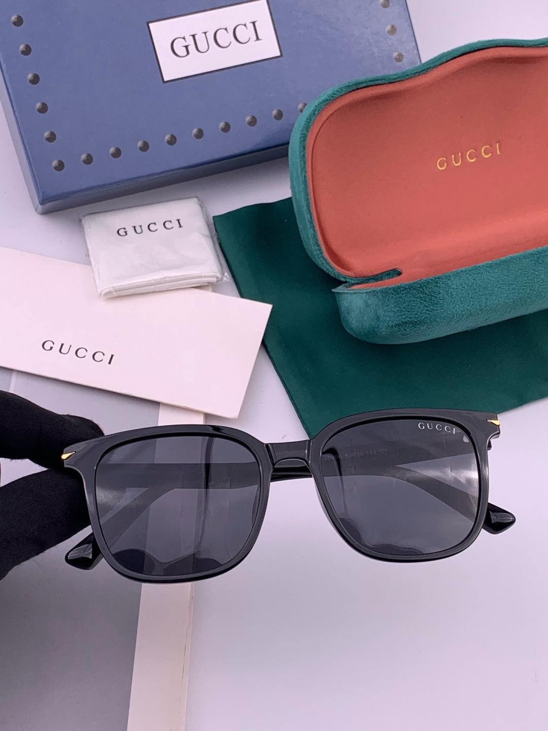 Gucci G62040 Polarized Square Black Lens Sunglasses for Men & Women - 493414