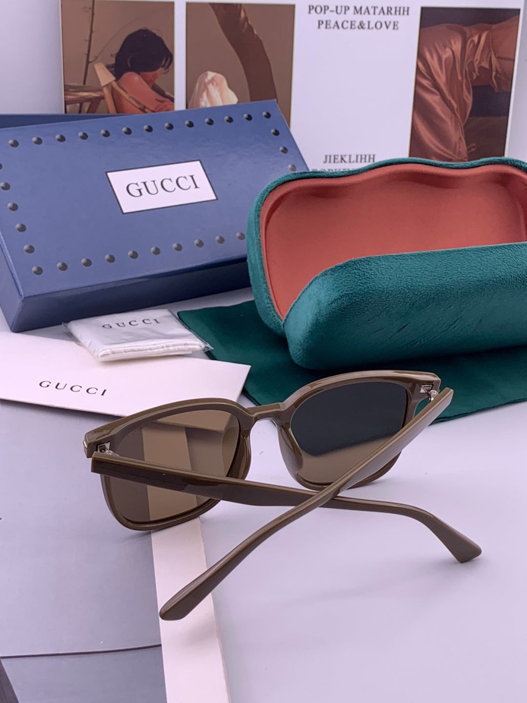 Gucci G62040 Polarized Square Black Lens Sunglasses for Men & Women - detail image 4