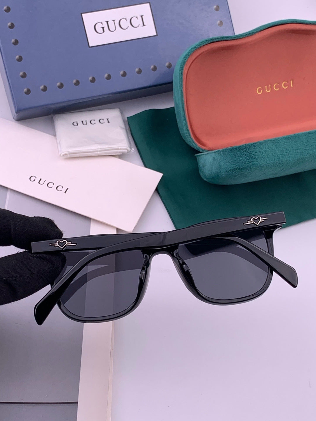 Gucci G12040 Polarized Square Black Lens Sunglasses for Men & Women - 493416 - detail image 5