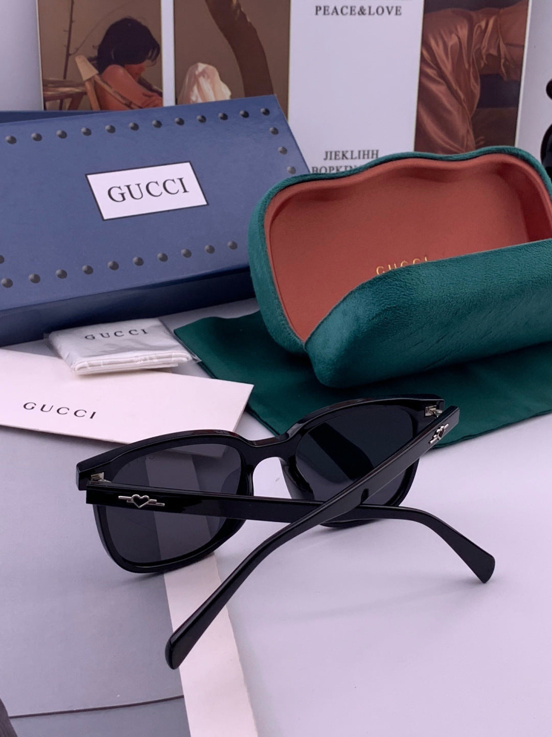Gucci G12040 Polarized Square Black Lens Sunglasses for Men & Women - 493416 - detail image 3