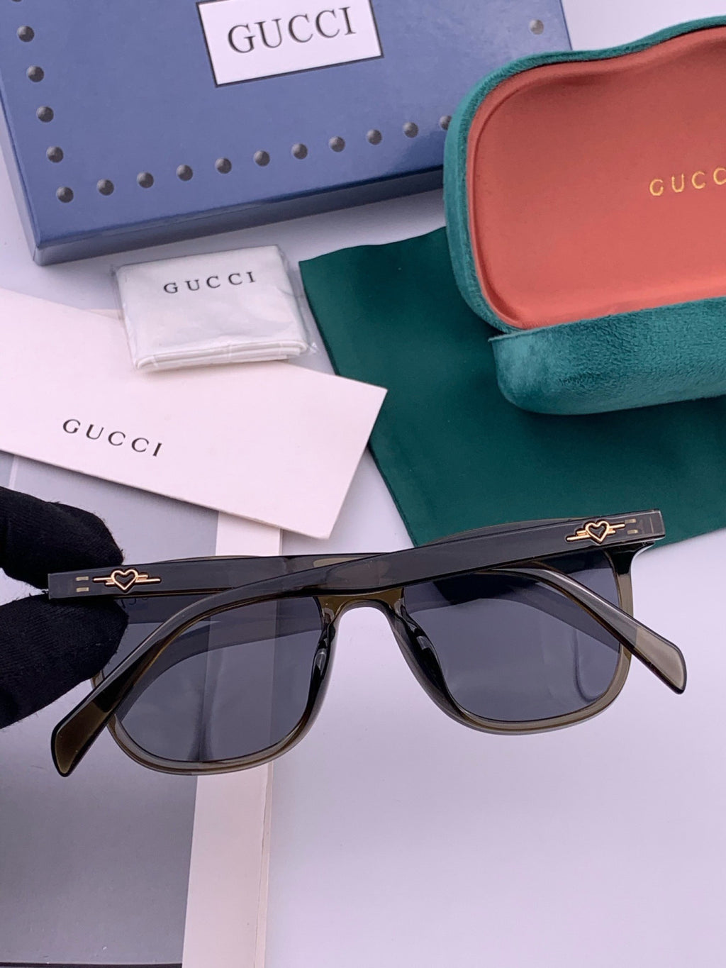 Gucci G12040 Polarized Square Black Lens Sunglasses for Men & Women - detail image 6