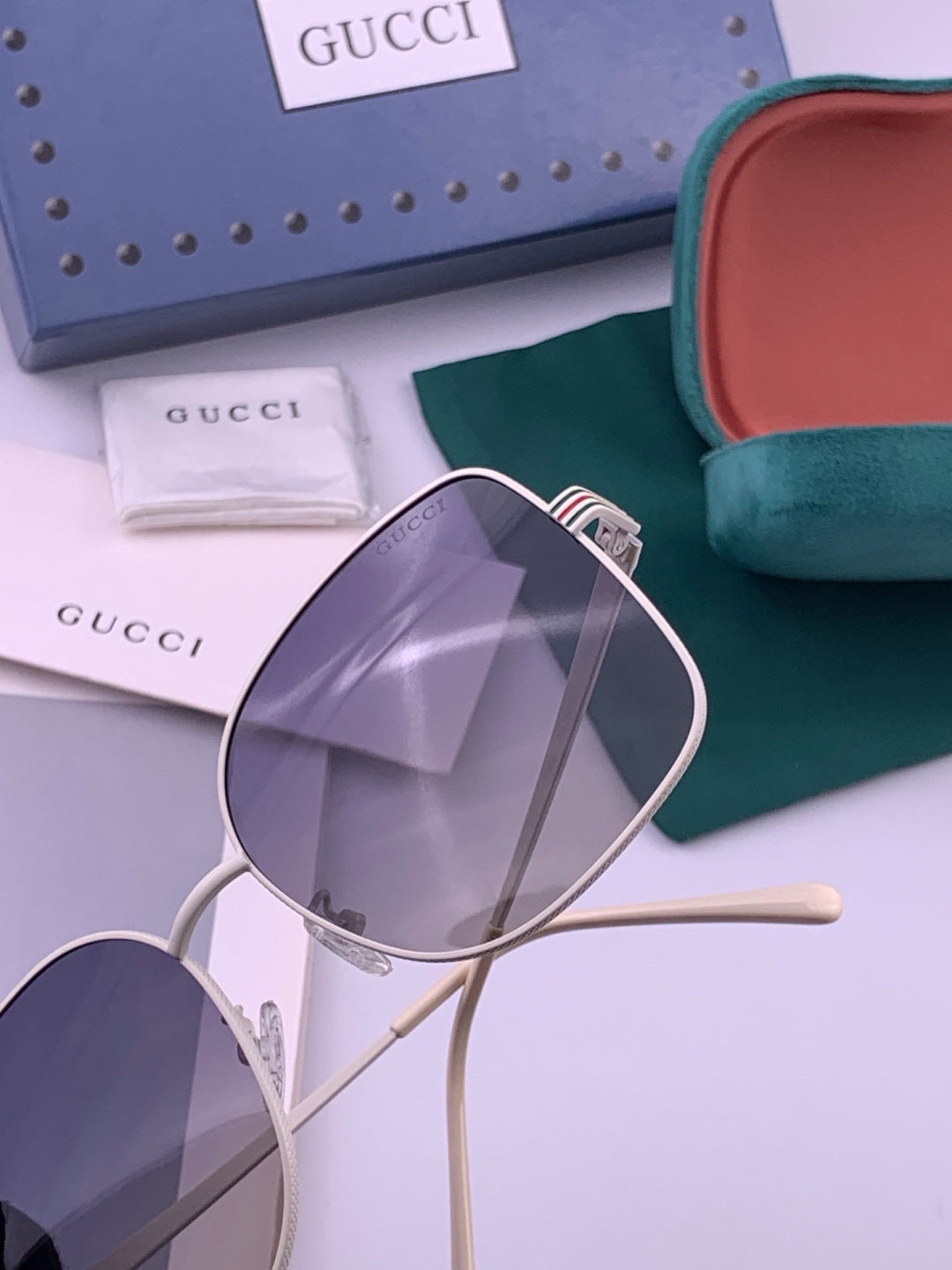 Gucci G6730 Metal Square Brown Lens Sunglasses for Men & Women - detail image 5