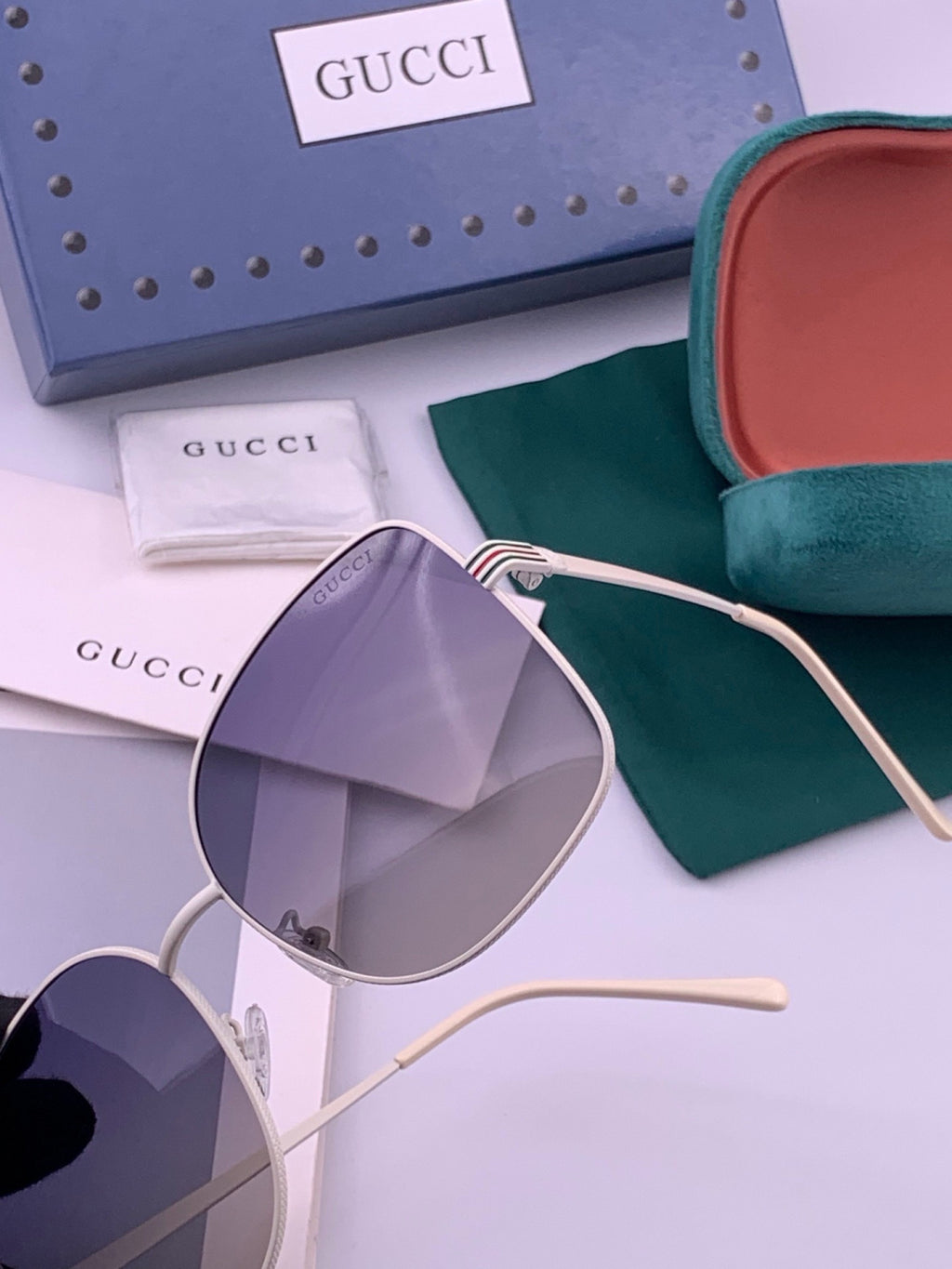 Gucci G6730 Metal Square Brown Lens Sunglasses for Men & Women - detail image 3